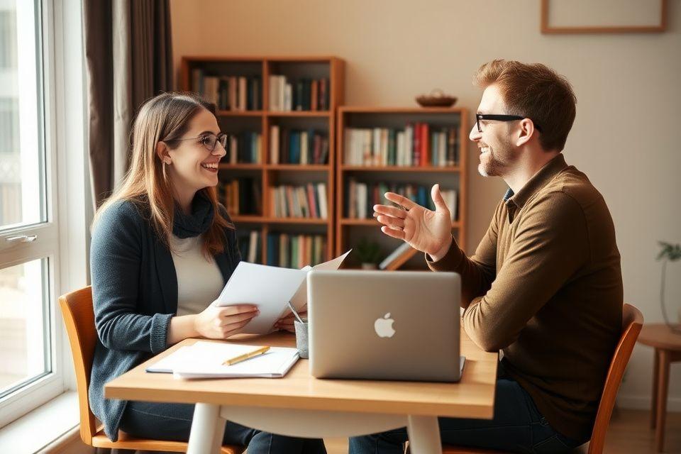 One-to-one English coaching session with a tutor